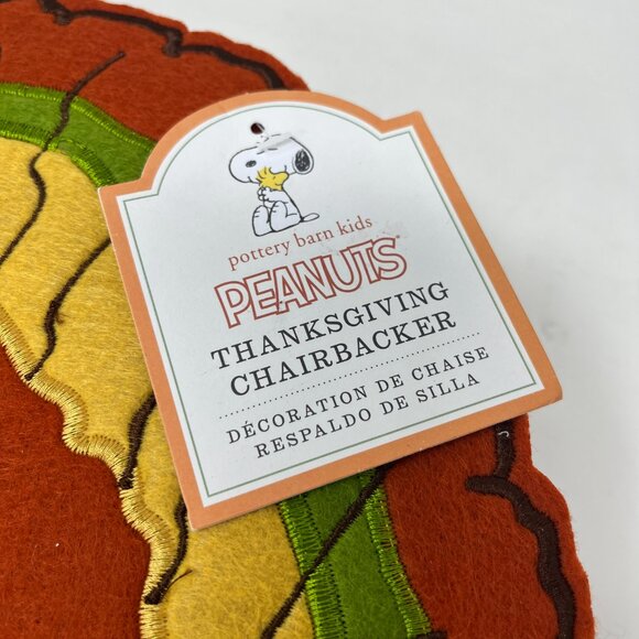 Pottery Barn Kids Thanksgiving Chairbacker Snoopy Woodstock Peanuts Turkey - Picture 4 of 7